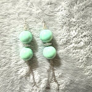 Elegant Mint Green Dangle Earrings